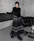 Black Mesh Layered Skirt